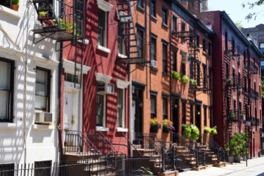 NEW YORK CITY 2013 - Historic row houses on Gay Street in Greenwich Village, New York City taken in the summer of 2012. This street is a famous iconic landmark for the gay and lesbian community.